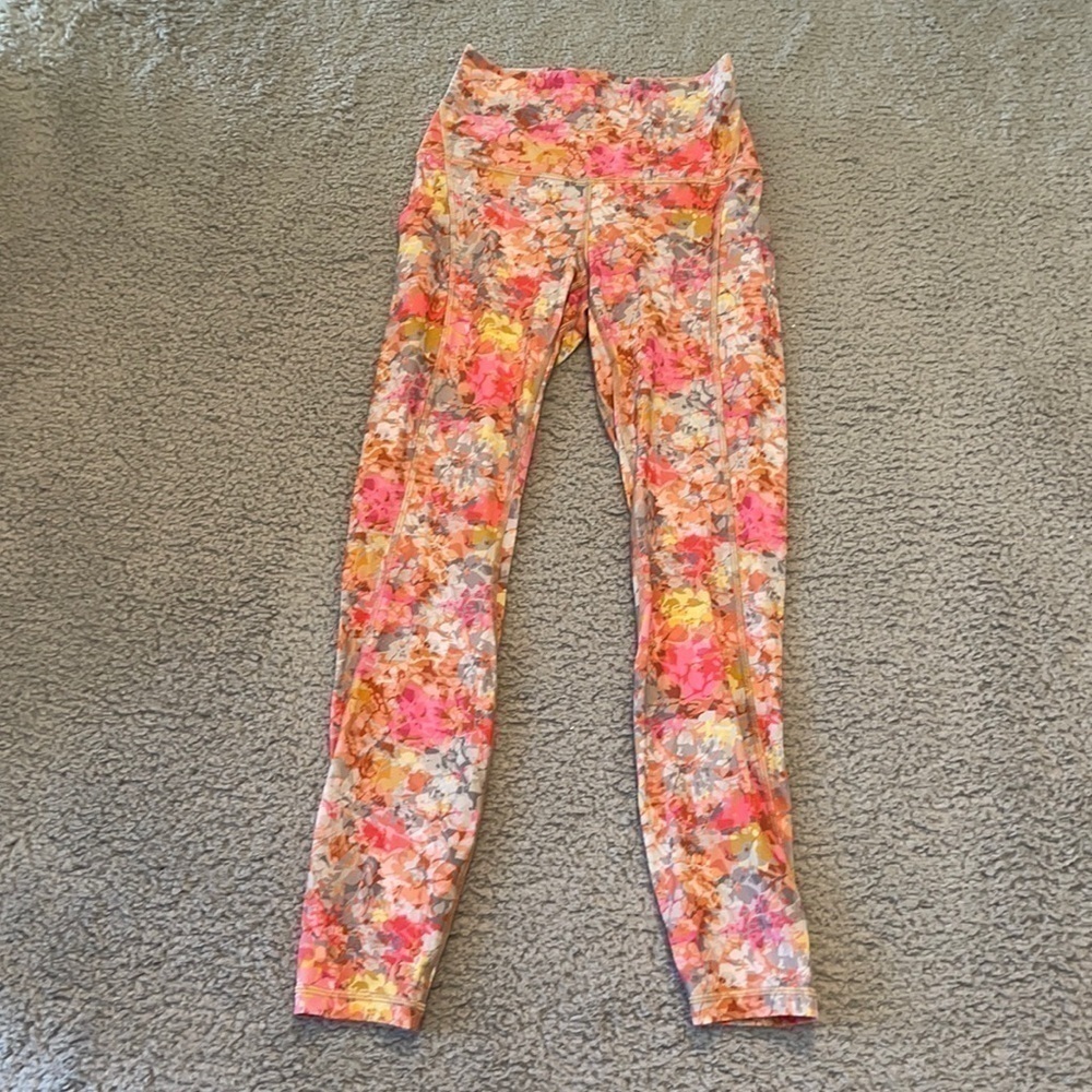 Lululemon Align High-Rise Pant 24"Leggings Womens 4 Pink Yellow Bottoms
